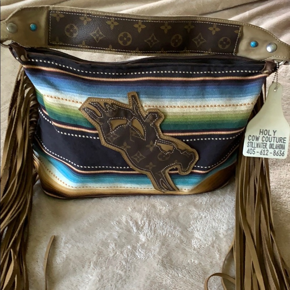 Holy Cow Couture Designer Bag with LV accents